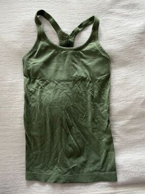 Women’s Olive Green Ribbed Racerback Tank Top
